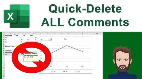 shortcut to delete all comments in excel