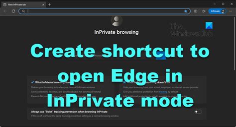 shortcut to open edge in private mode