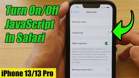 should javascript be on or off on iphone