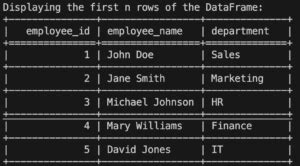 show first 10 rows of dataframe pyspark
