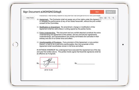 signed document example