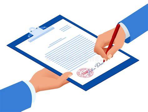Signed document with stamp