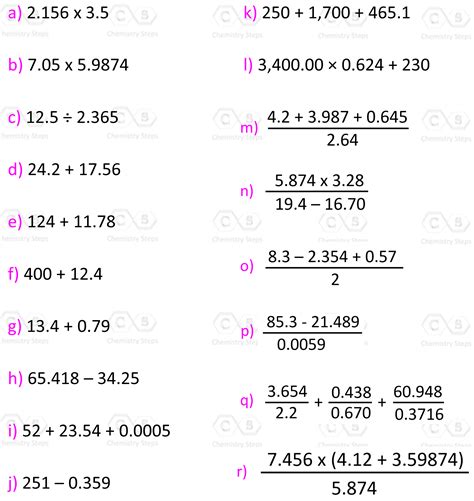 significant figures in calculations