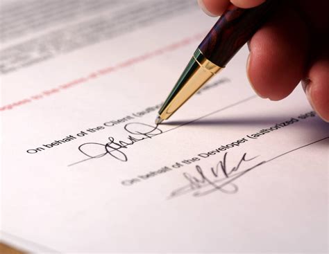signing a contract