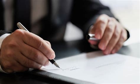 signing a document