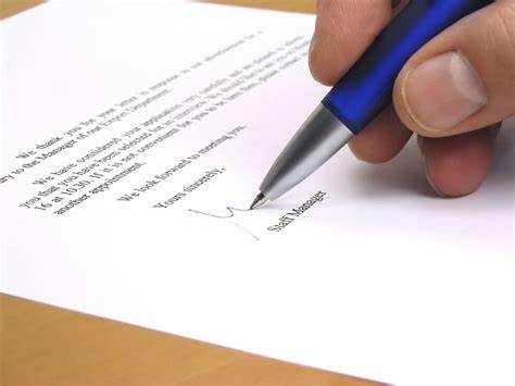 Signing a letter