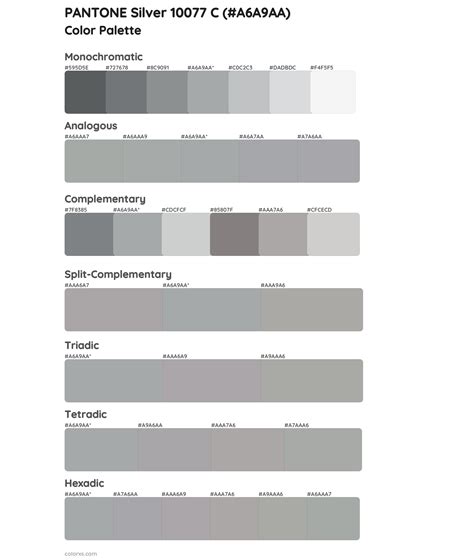 silver pantone color code
