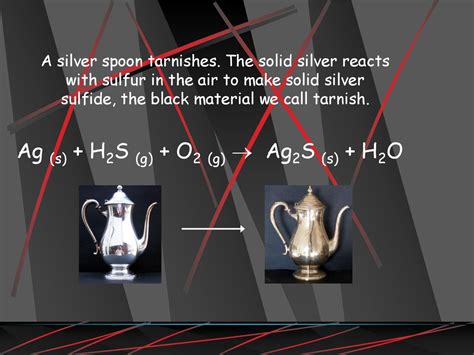 silver react with air to form