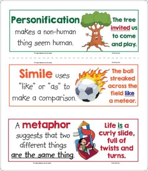 simile metaphor personification examples with answers
