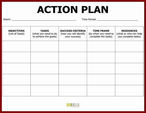 simple action plan example for students