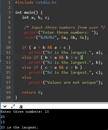 simple c programming examples with output for beginners