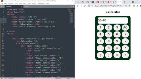 simple calculator in html code