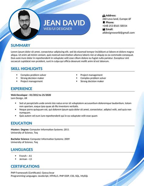 simple curriculum vitae example for students with no experience