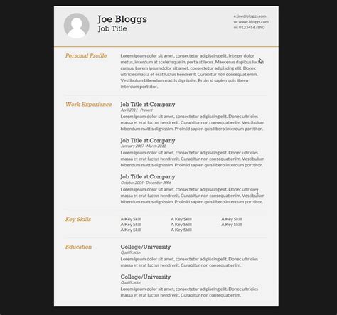 simple cv html source code