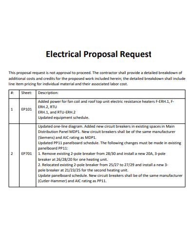 simple electrical proposal sample pdf