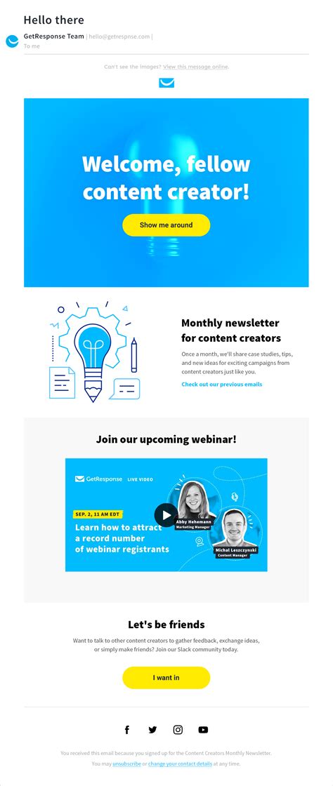 simple email design examples