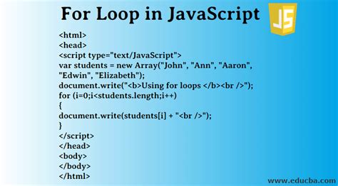 simple example of for loop in javascript