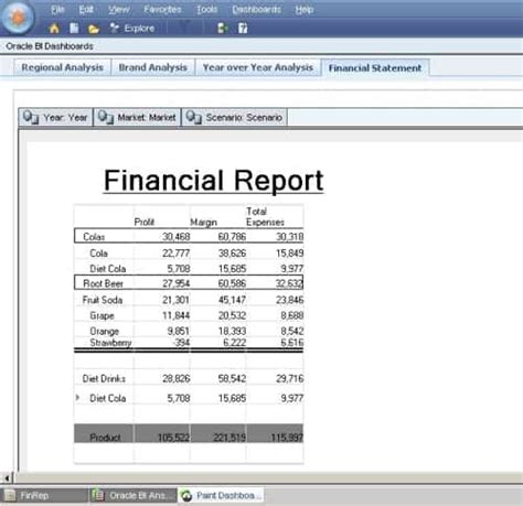 simple financial report sample excel
