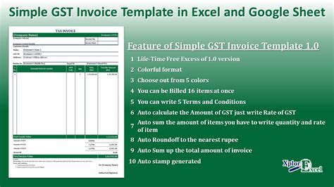 simple gst invoice format in excel with formula