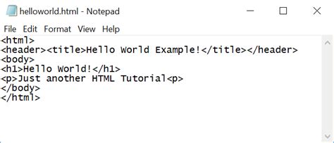 simple html code to print hello world