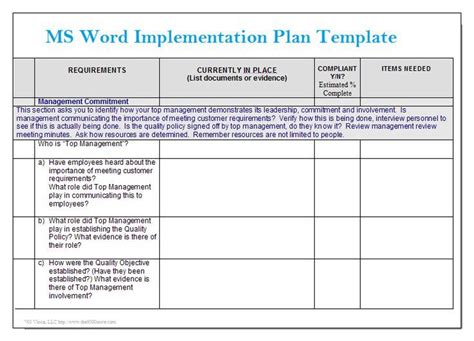 simple implementation plan example for students