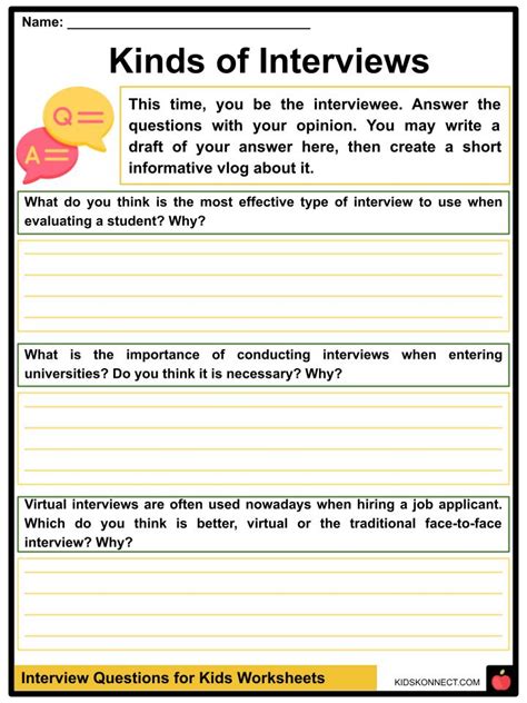 simple interview questions for kids