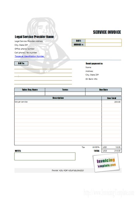 simple invoice for services rendered example