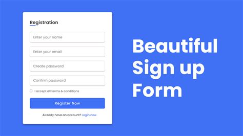 simple login and registration form in html and css