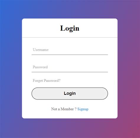 simple login form using html css and javascript
