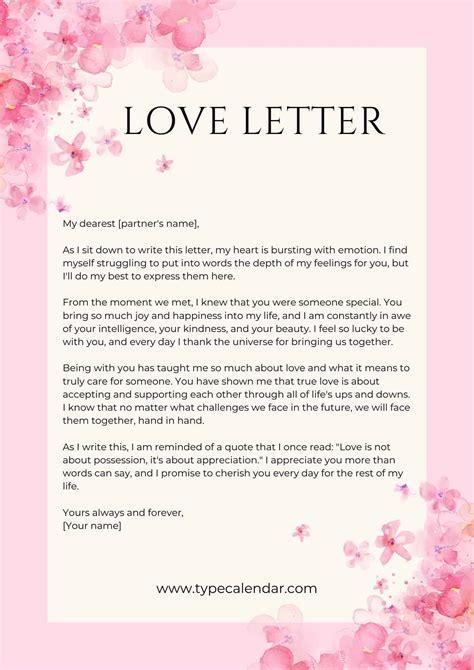 simple love letter writing
