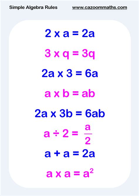 simple math rules