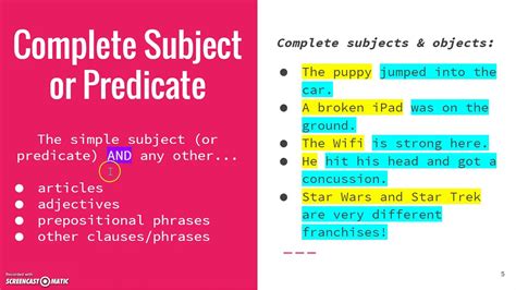 simple predicate vs complete predicate