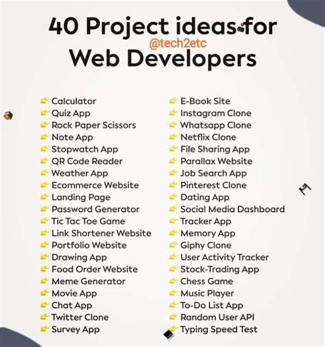 simple project ideas for web development
