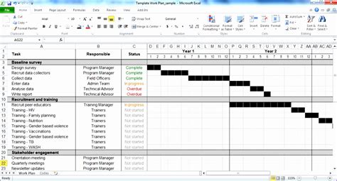 simple project plan template excel
