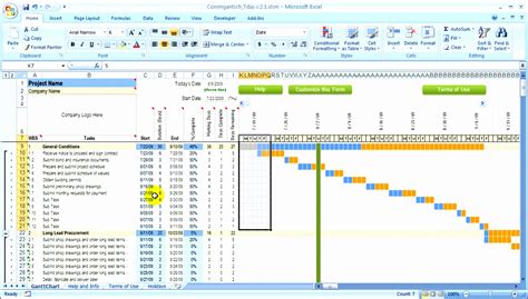 simple project planner excel template