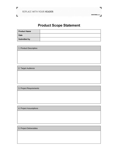 simple project scope statement template word