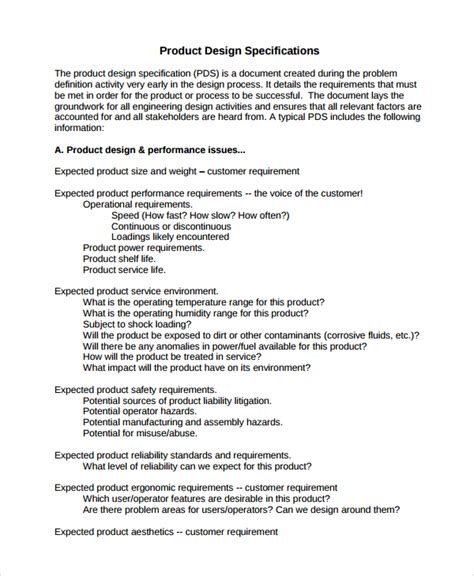 simple project specification example pdf