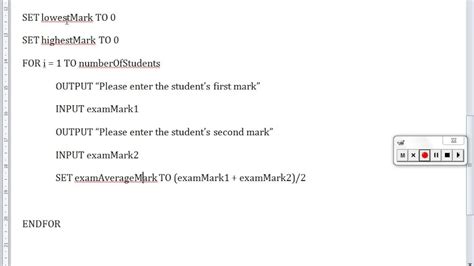 simple pseudocode questions and answers