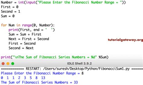 simple python program for fibonacci series