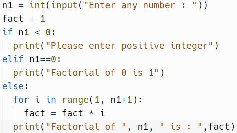 simple python program to find factorial of a number