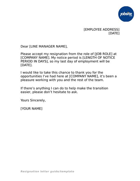 simple resignation letter sample