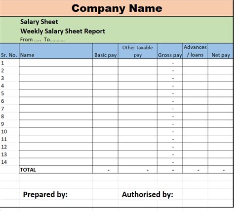 simple salary sheet in excel format free