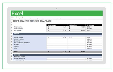 simple staff budget template excel