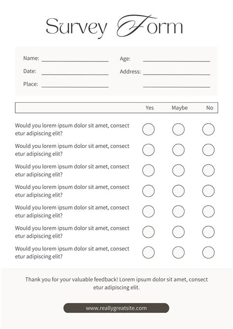 simple survey form example