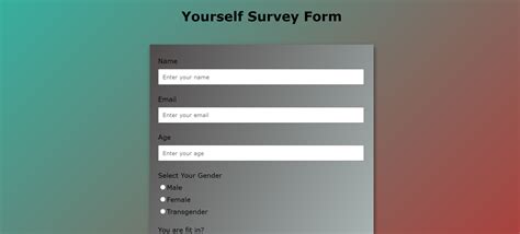 simple survey form using html and css