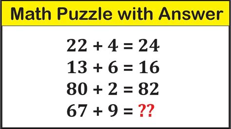 simple tricky maths questions with answers