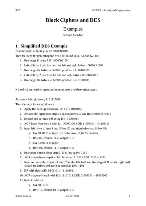 simplified des example