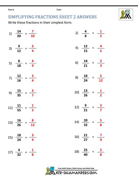 simplify fractions practice problems