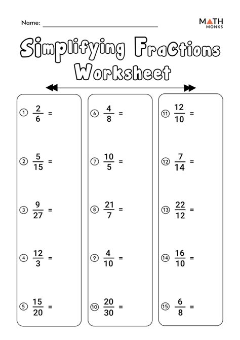 simplifying basic fractions worksheet
