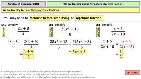 simplifying fractions examples with answers